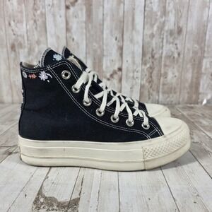 Converse Chuck Taylor All Star Lift Platform High Top Floral Black  Size 6